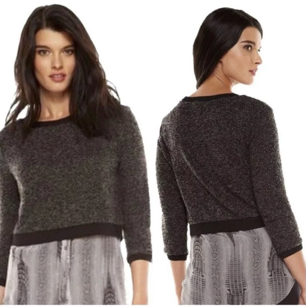Elie Tahari For Design Nation Layered NY Sweater Top Chiffon Bottom